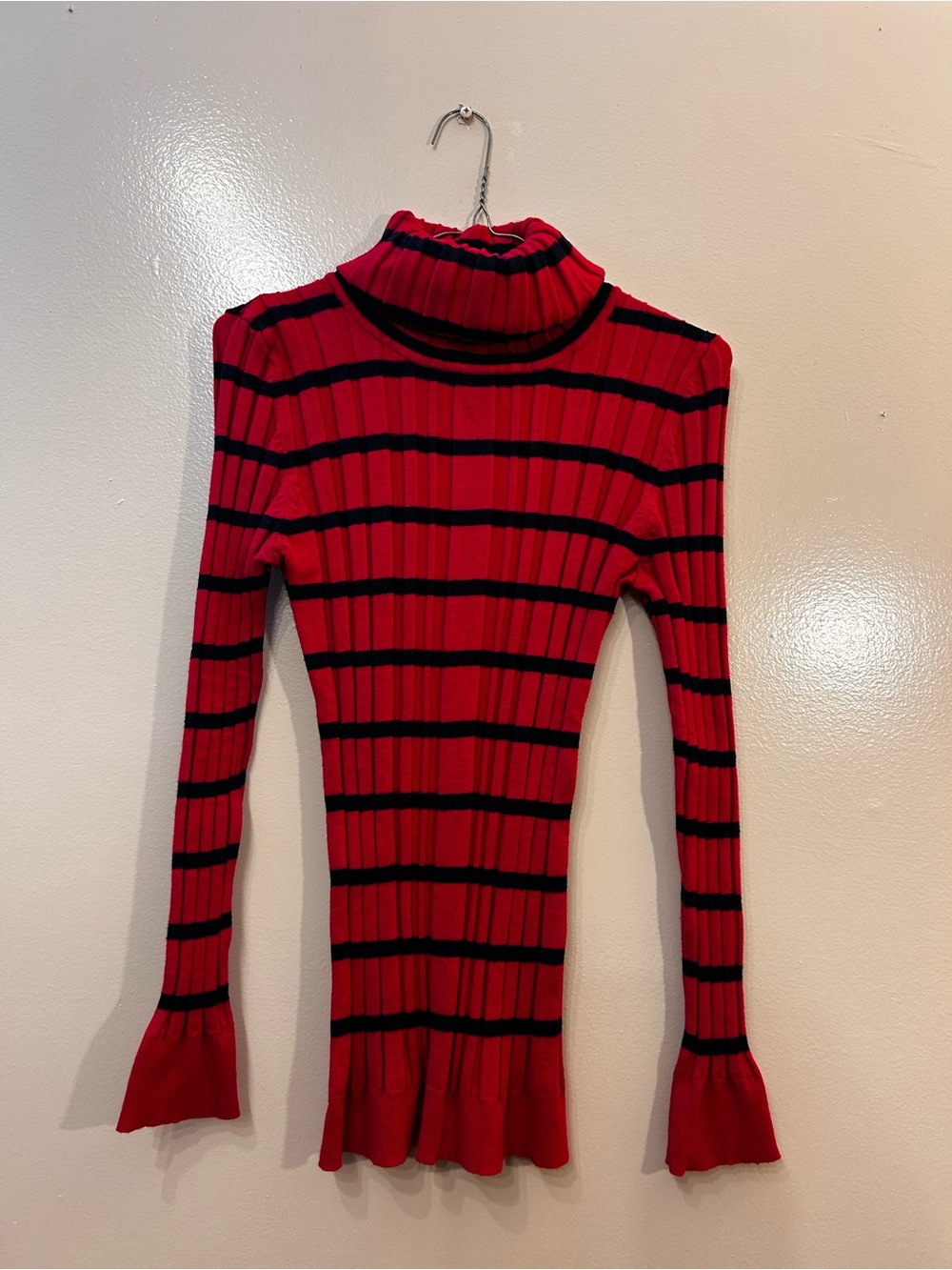 Rue21 Red and Black Ribbed Turtleneck Sweater